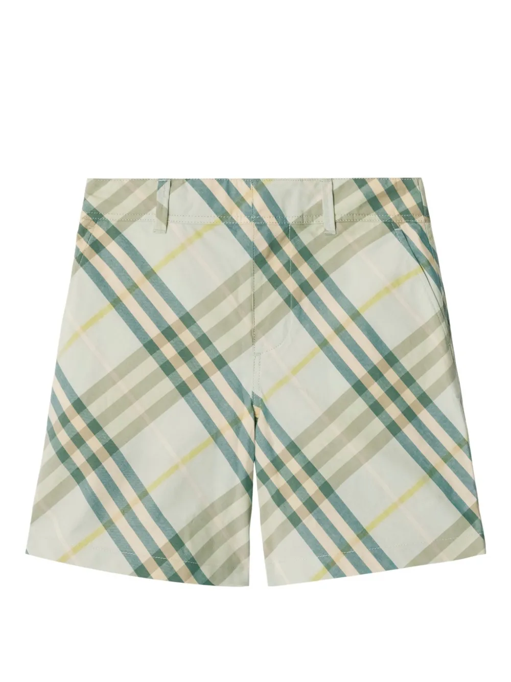 Burberry Kids Geruite shorts Wit