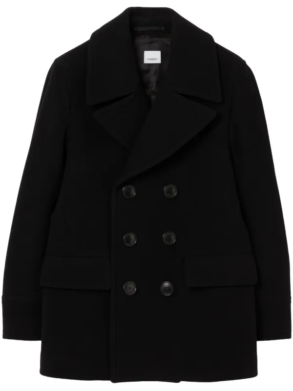 Burberry double-breasted Peacoat | Black | FARFETCH