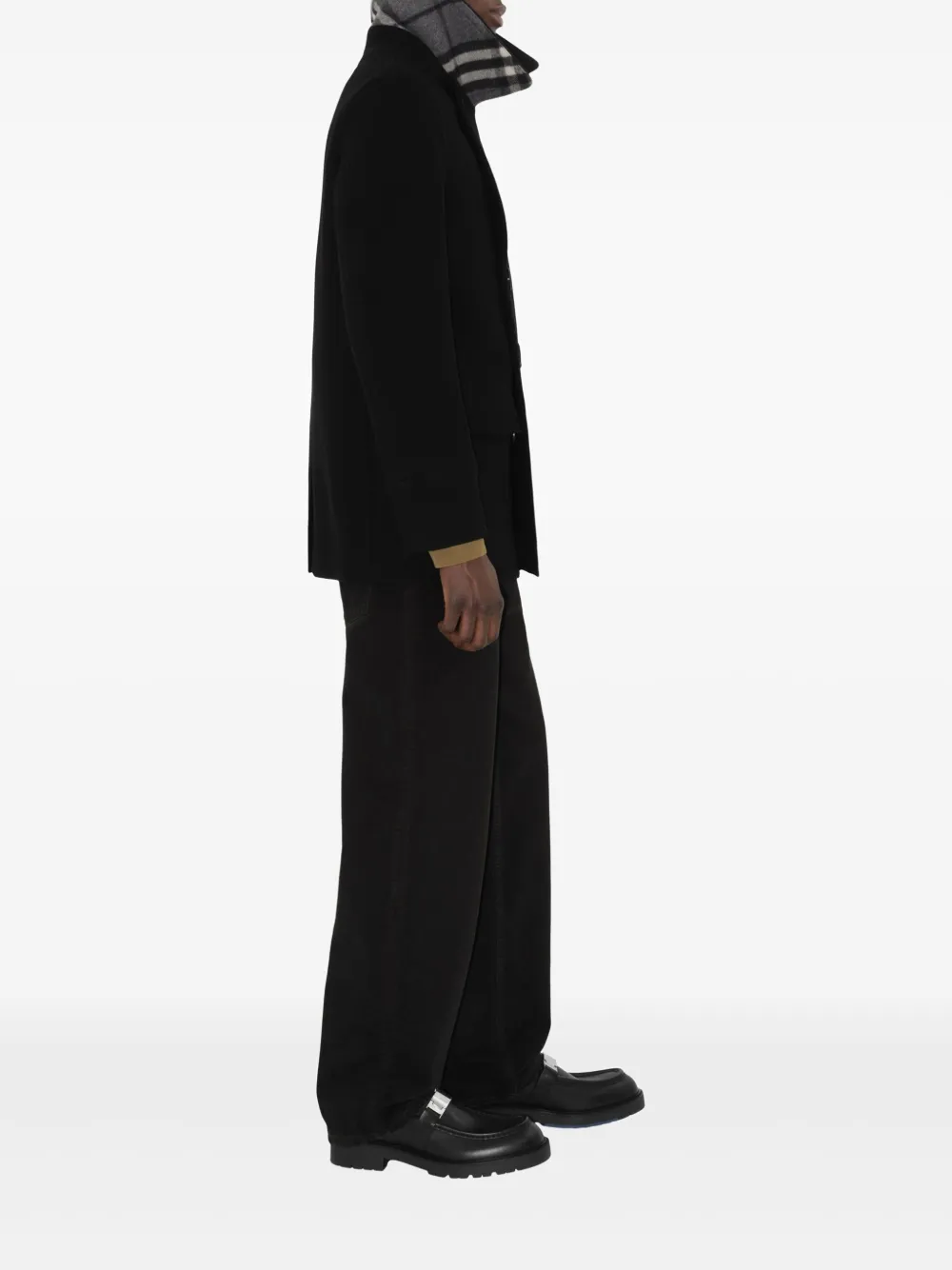 Burberry Wool Blend Pea Coat In ブラック