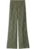 Burberry checked wool tailored trousers - Green