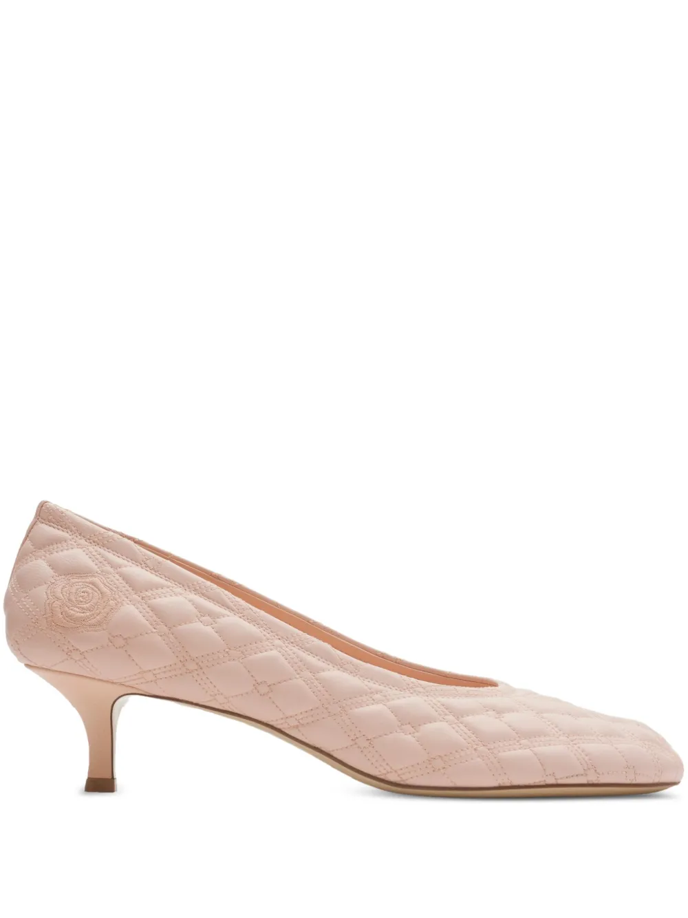 Burberry EKD-embellished leather pumps Pink