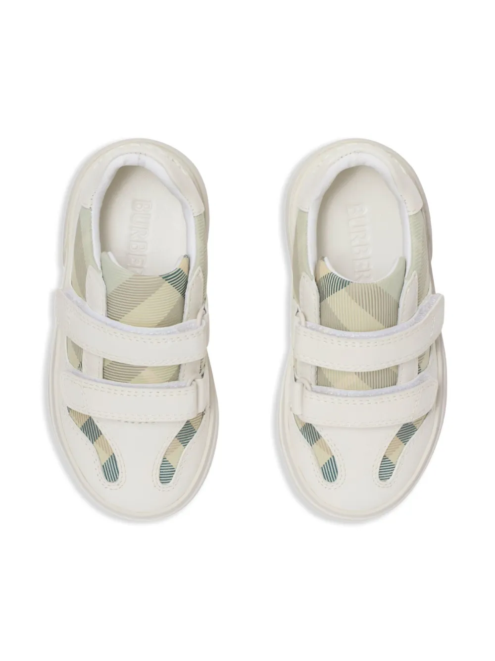 Burberry Kids Geruite leren sneakers Wit