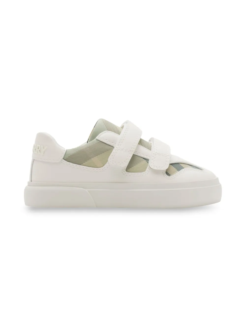 Burberry Kids Geruite leren sneakers Wit