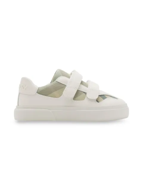 Burberry Kids checked leather sneakers