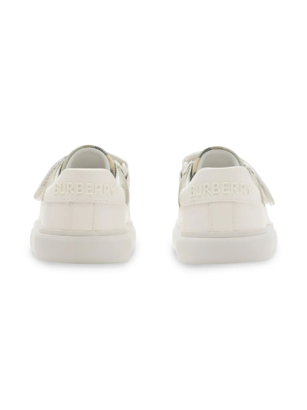 Burberry Kids Geruite leren sneakers Wit