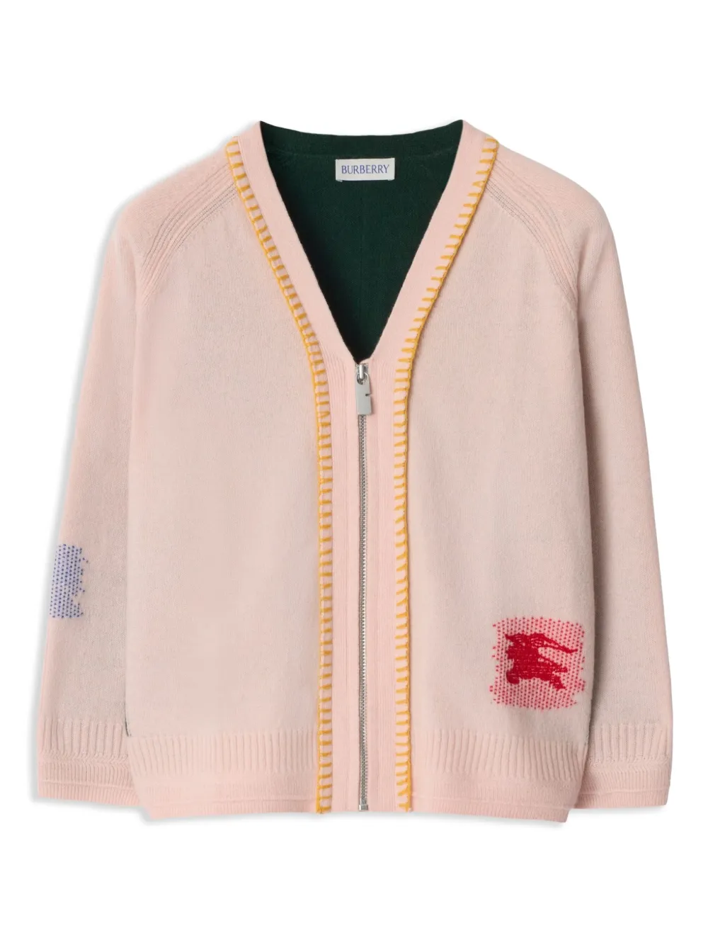 Burberry Kids Kasjmier vest met colourblocking Groen
