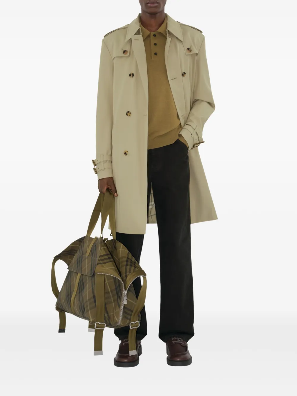 Burberry Trenchcoat met verborgen sluiting - Beige