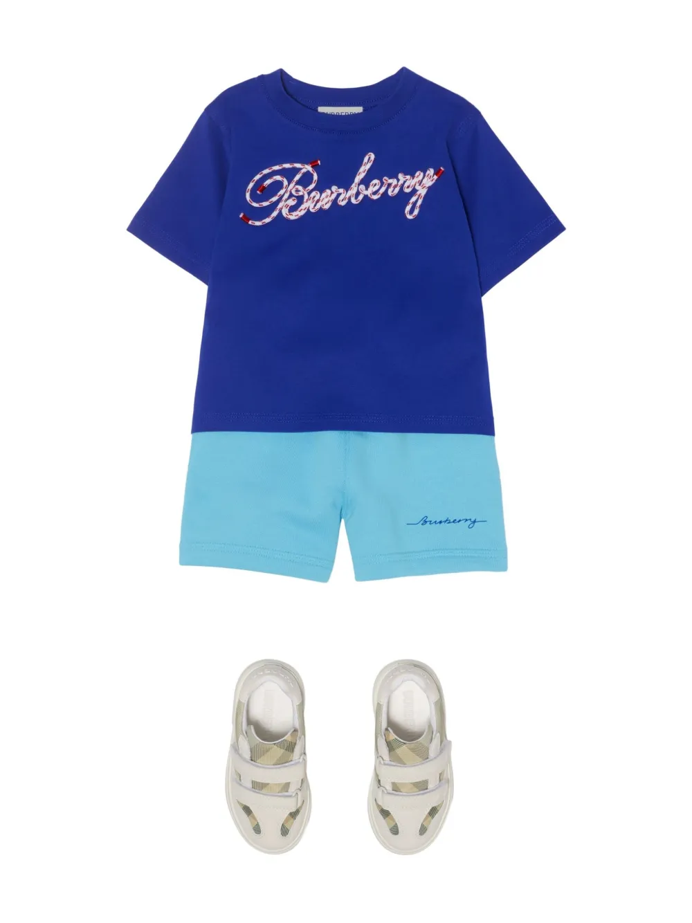 Burberry Kids T-shirt verfraaid met logo Blauw