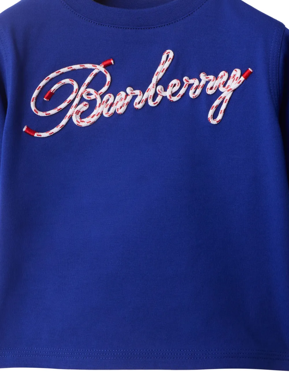 Burberry Kids T-shirt verfraaid met logo Blauw