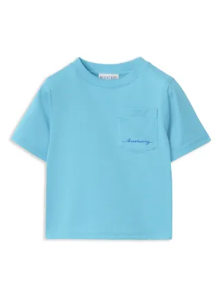 キッズBurberry T-Shirt With Logo Print Burberry Kids logo-print T-shirt | Blue | FARFETCH