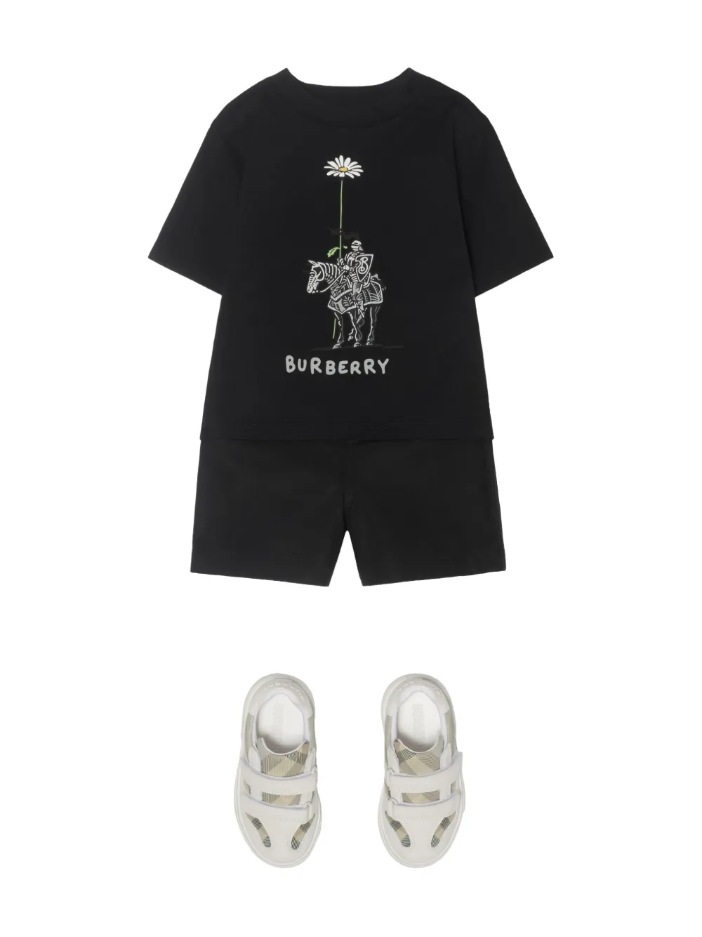 Burberry Kids T-shirt met print Zwart