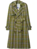 Burberry long checked trench coat - Green