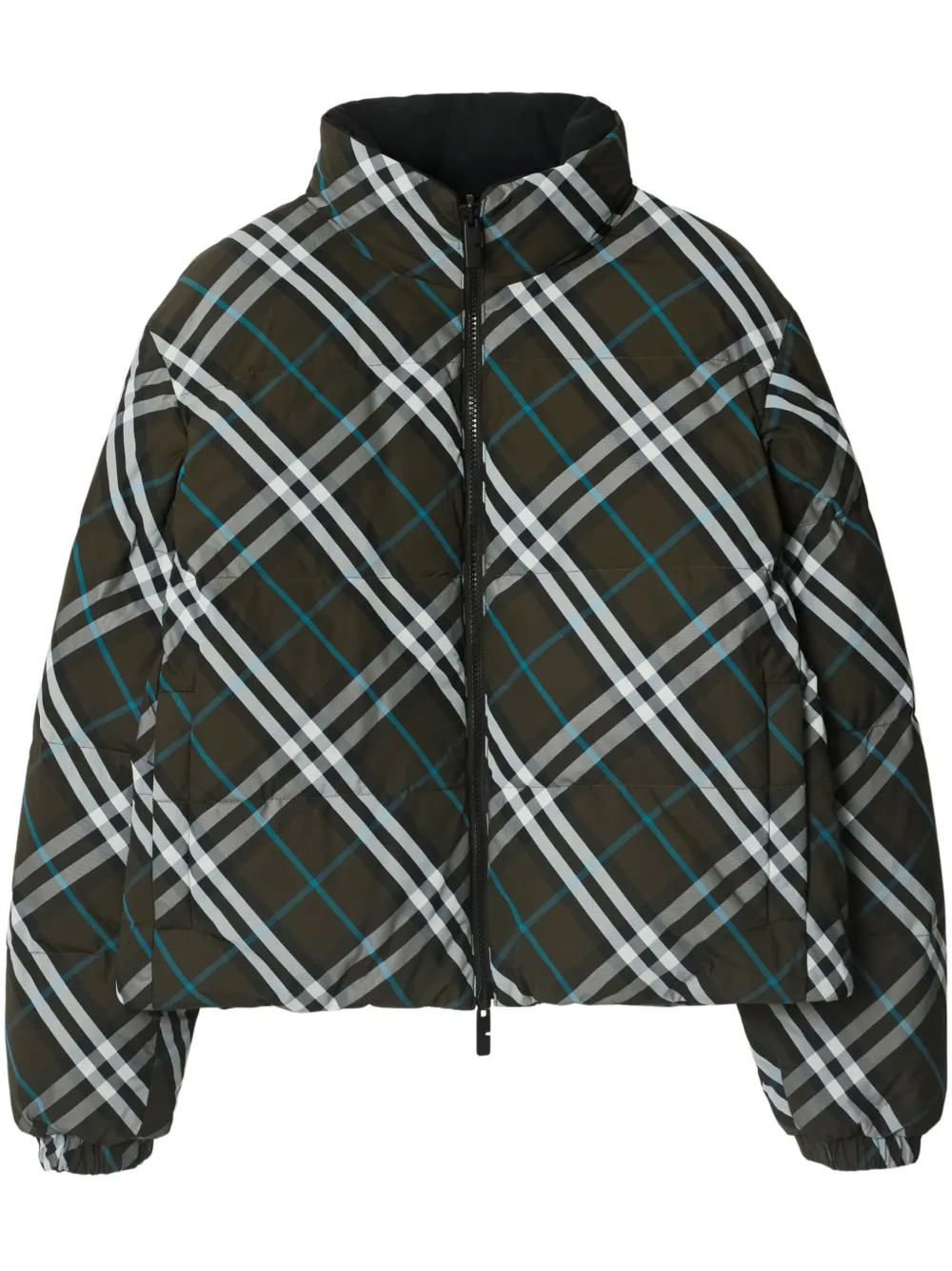 Burberry チェック リバーシブル ジャケット - グリーン Burberry チェック リバーシブル ジャケット - グリーン