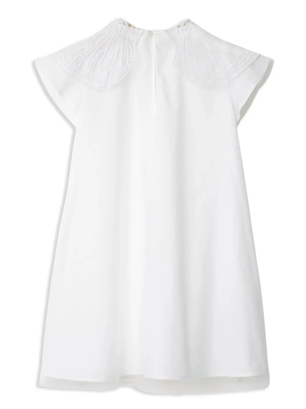 Burberry Kids tulle-collar cotton dress - Wit