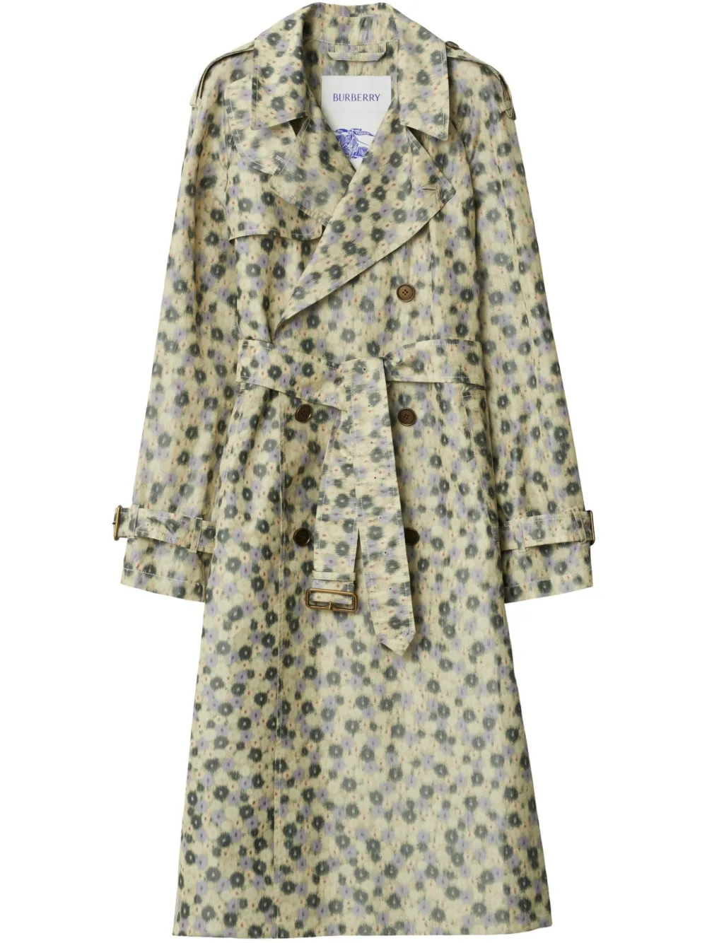 Burberry Lange trenchcoat met print Beige