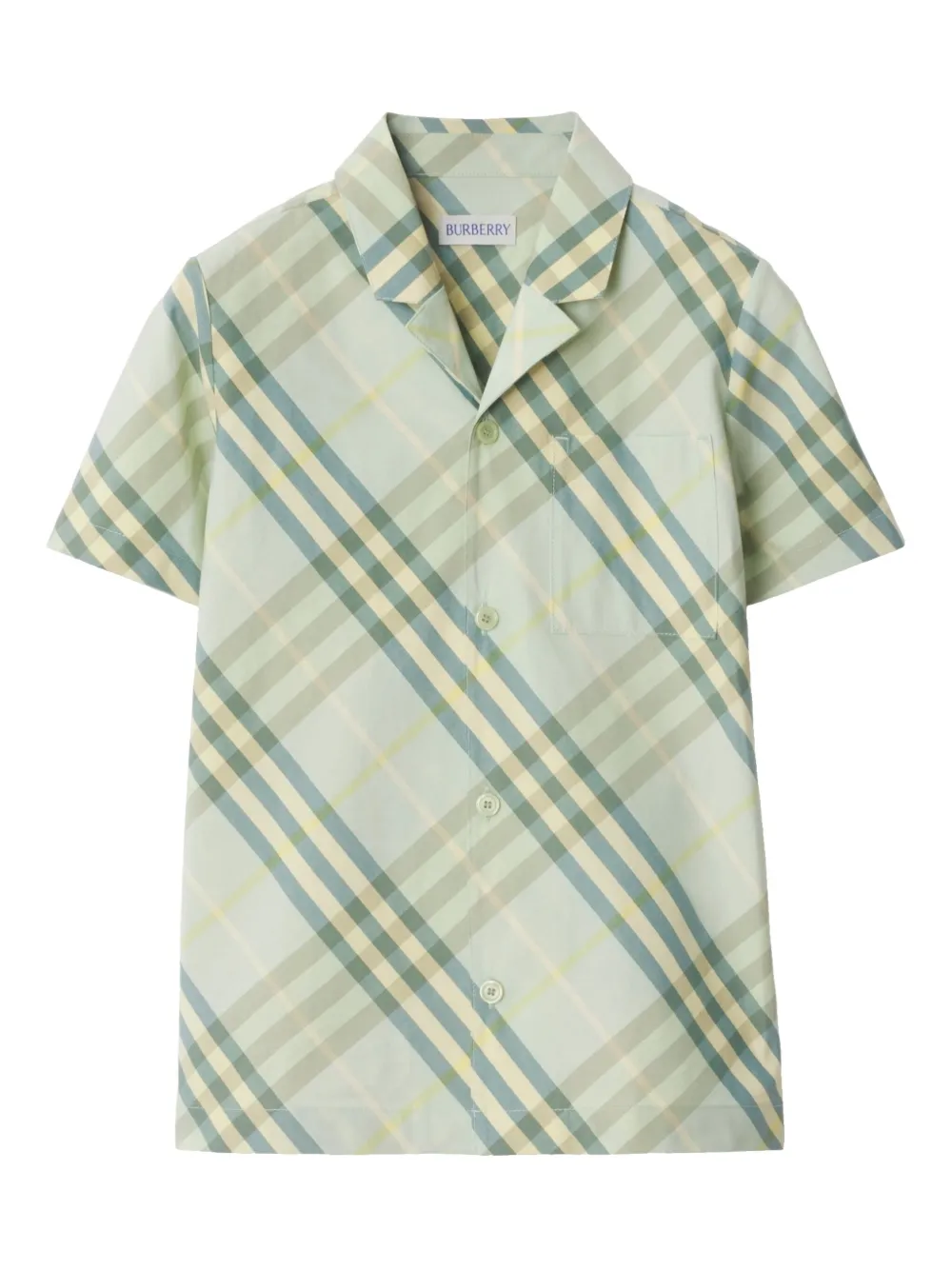 Burberry Kids Geruit shirt Groen