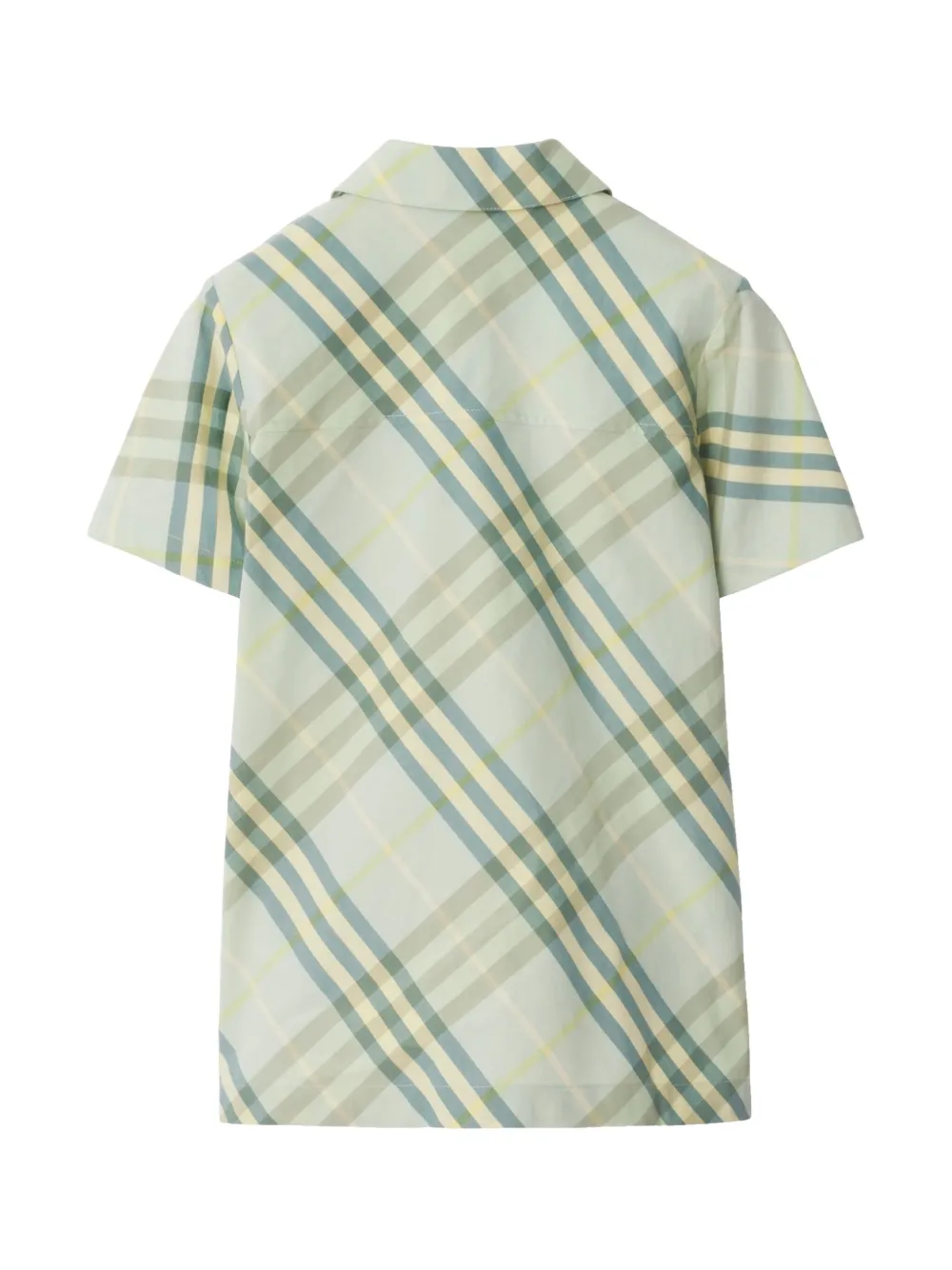 Burberry Kids check pattern shirt - Groen