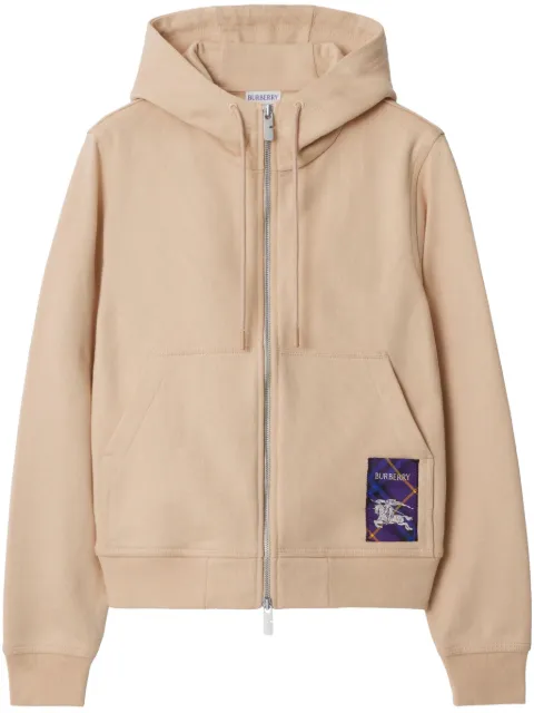 Burberry check-label cotton hoodie