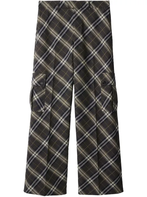 Burberry checked wool tailored trousers