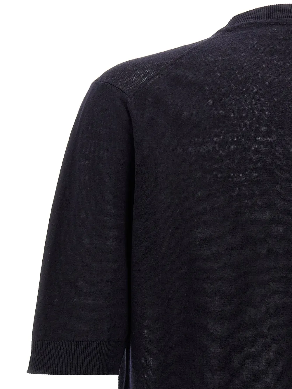 Zanone Slub T-shirt Blauw