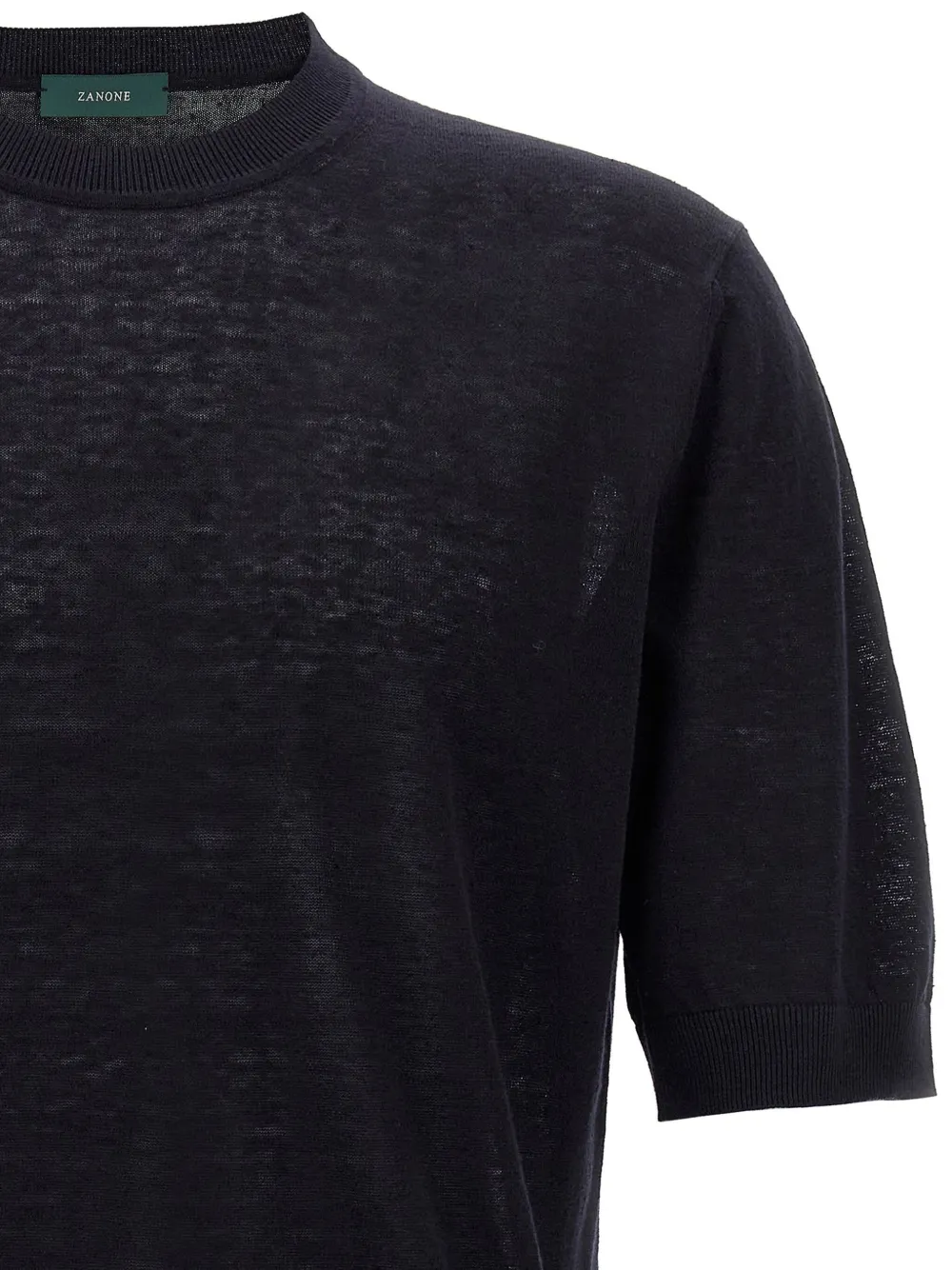 Zanone Slub T-shirt Blauw