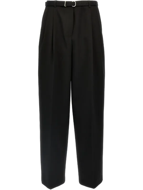 【国内発送】Jil Sander ブラック ウールパンツ Jil Sander ウールパンツ | ブラック | FARFETCH JP