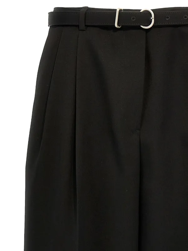 【国内発送】Jil Sander ブラック ウールパンツ Jil Sander ウールパンツ | ブラック | FARFETCH JP