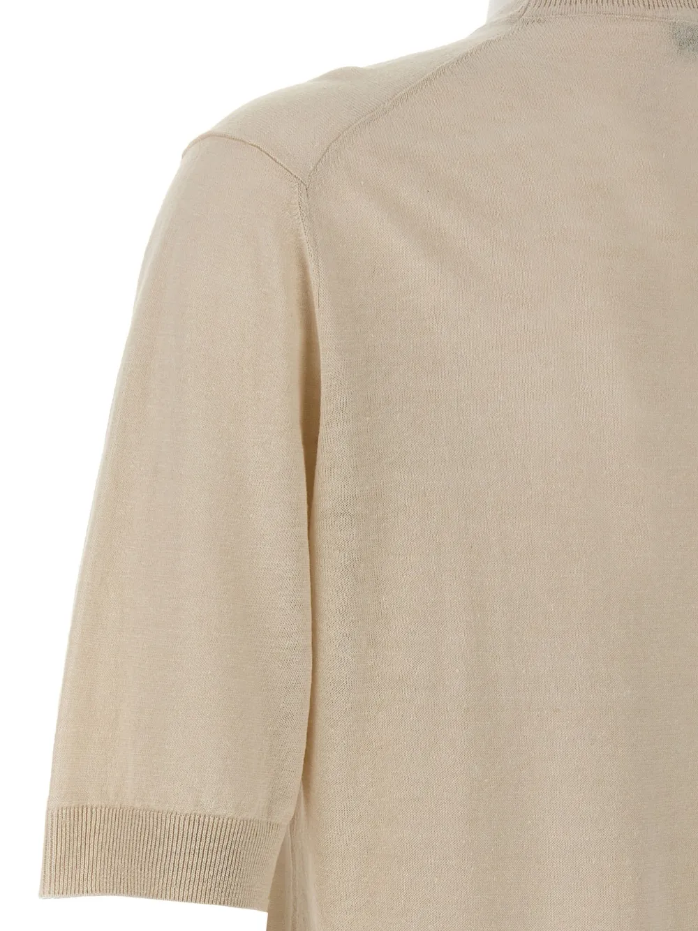 Zanone Fijngebreid T-shirt Beige
