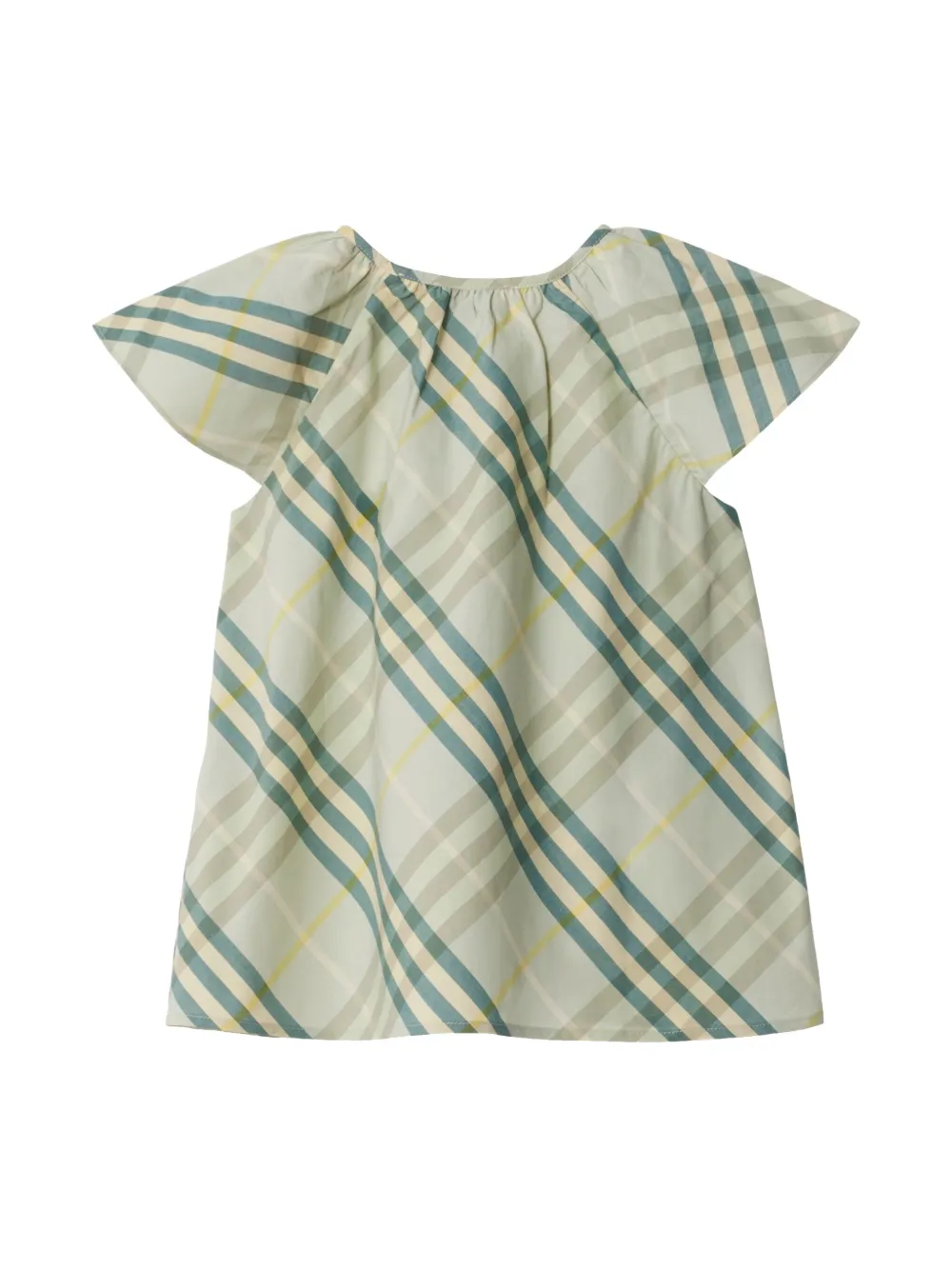 Burberry Kids checkered cotton blouse - Groen