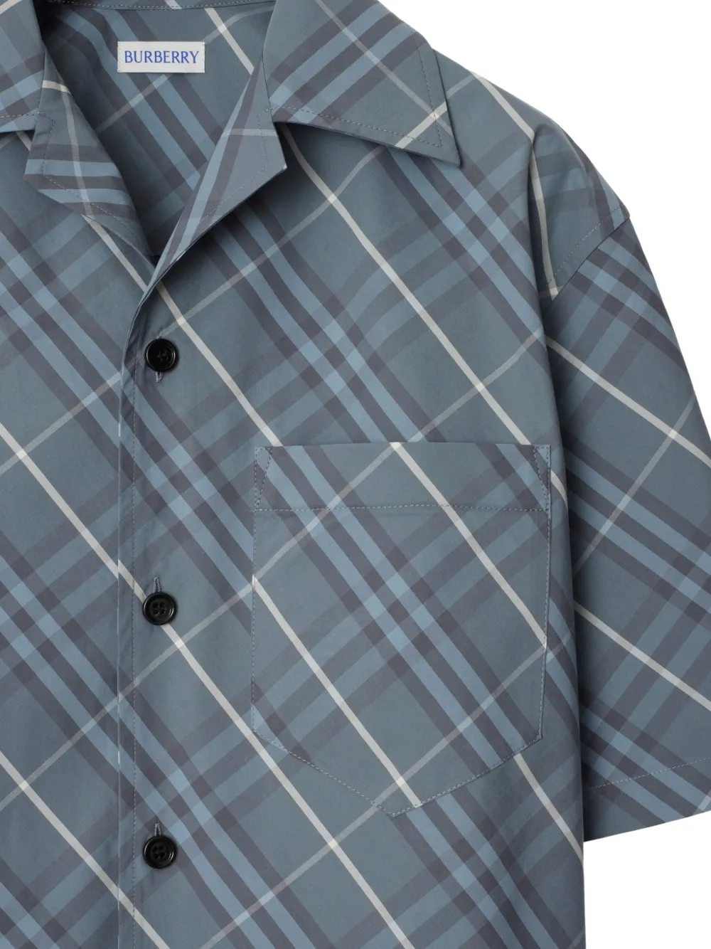 Burberry Geruit overhemd - Blauw