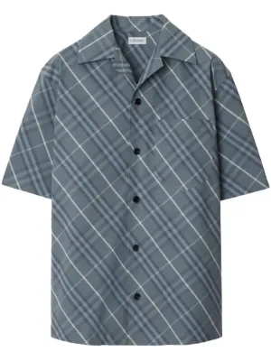 Burberry Checkered short-sleeved Shirt | Neutrals | FARFETCH ZA