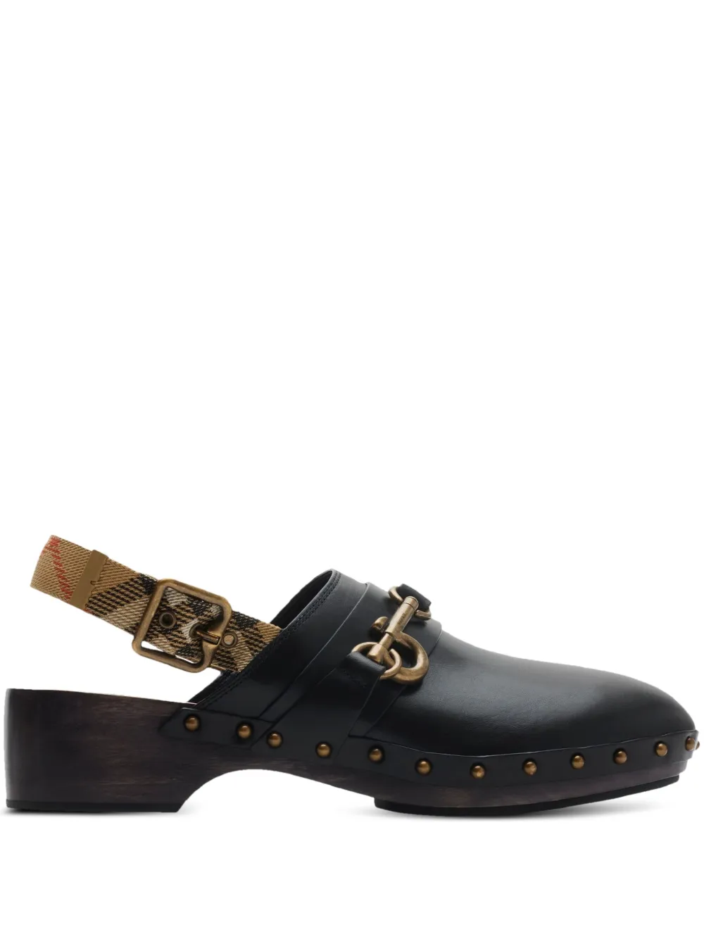 Burberry leather strap Clogs Black