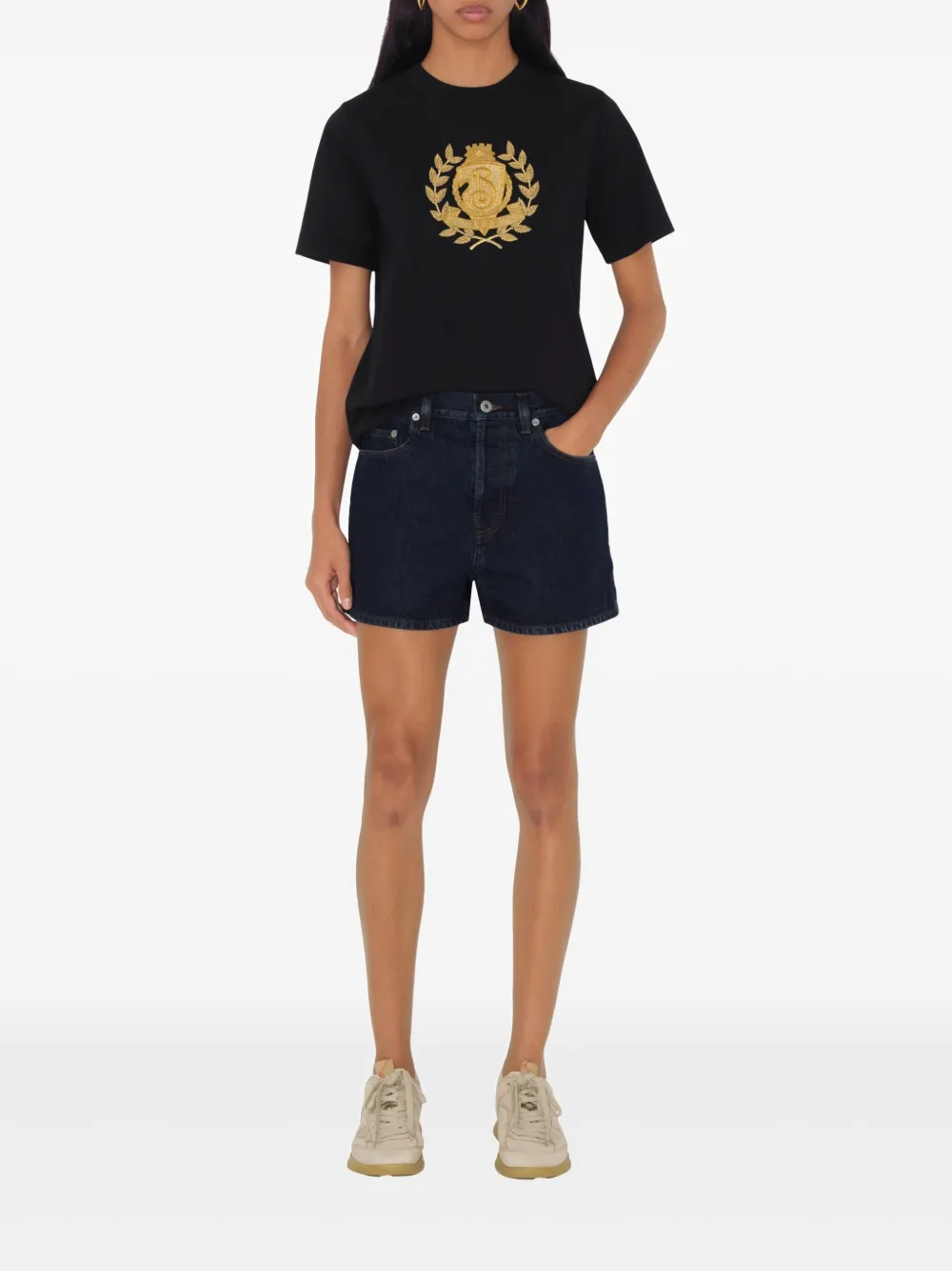 Burberry B Crest t-shirt - Zwart