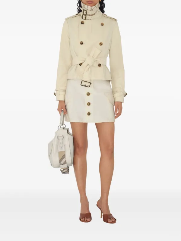 Burberry Cropped Trench Jacket | Neutrals | FARFETCH