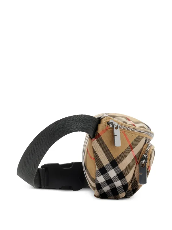 【BURBERRY】SMALL CHECK BELT BAG Small Check Belt Bag in Sand - Men, Nylon | Burberry® Official