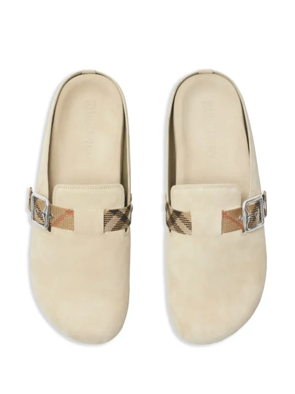 【BURBERRY】 最新作★URCHIN スエード クロッグ burberry-check-suede-urchin-