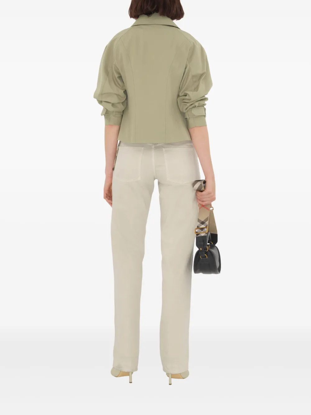 Shop Burberry Double-breasted Trench Jacket In Neutrals