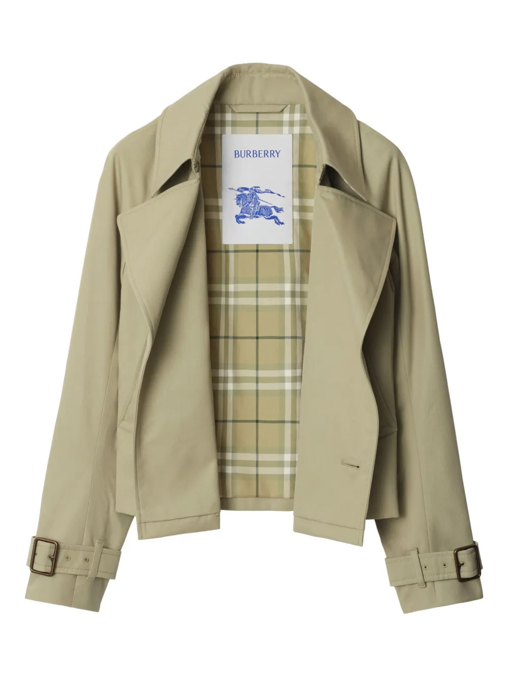 Shop Burberry Double-breasted Trench Jacket In Neutrals
