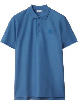 【関税&送料込】Burberry Cerulean Blue Cotton T-Shirt Burberry Logo T-Shirt Blue Men's - US