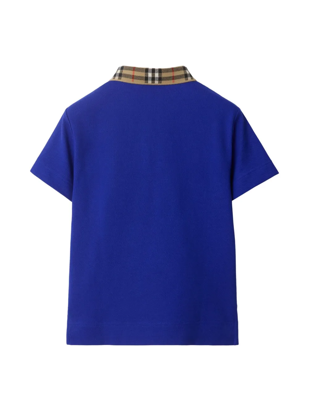 Burberry Kids checked cotton polo shirt - Blauw