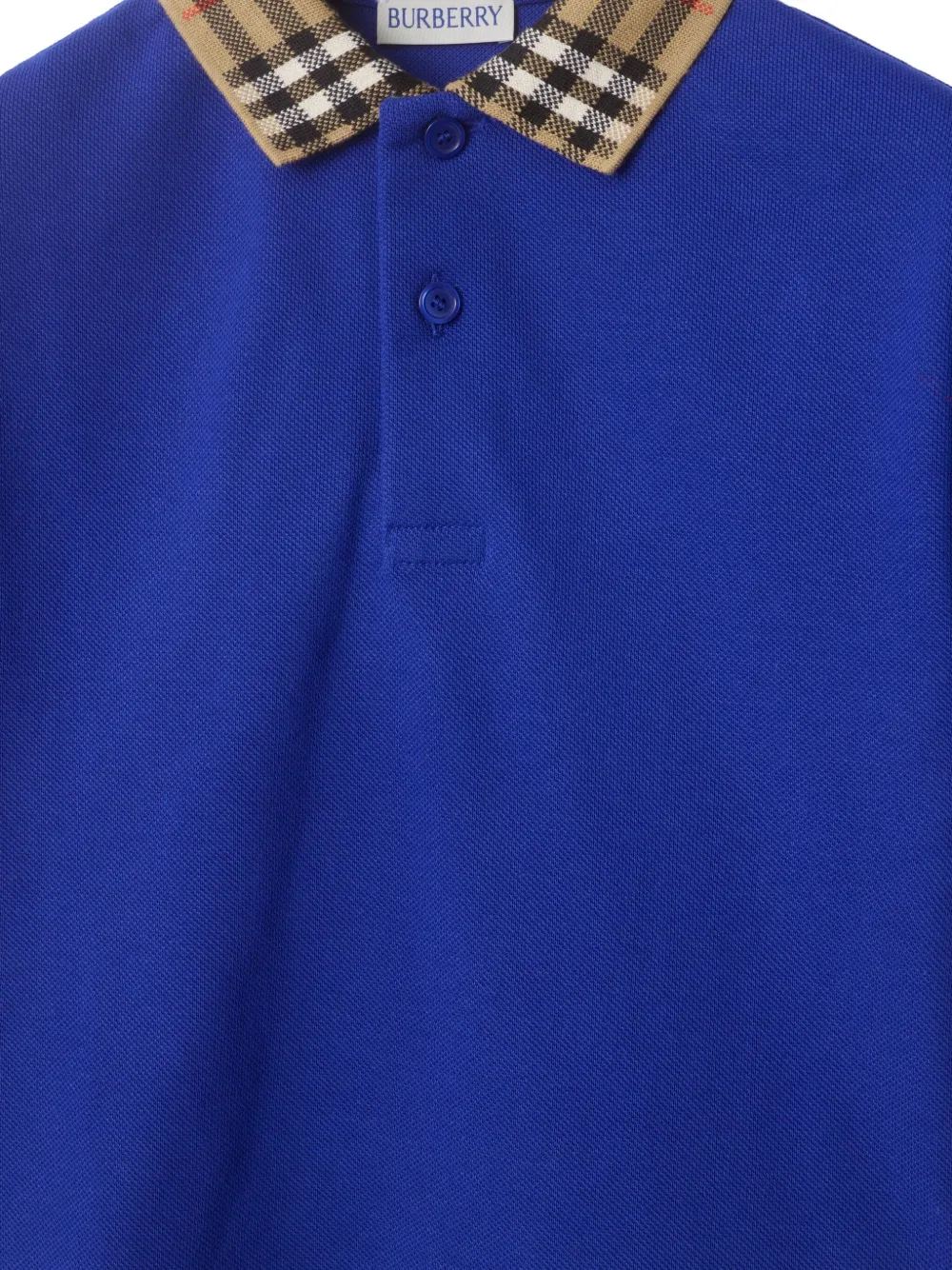 Burberry Kids Geruit katoenen poloshirt Blauw