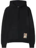 Burberry check-label cotton hoodie - Black
