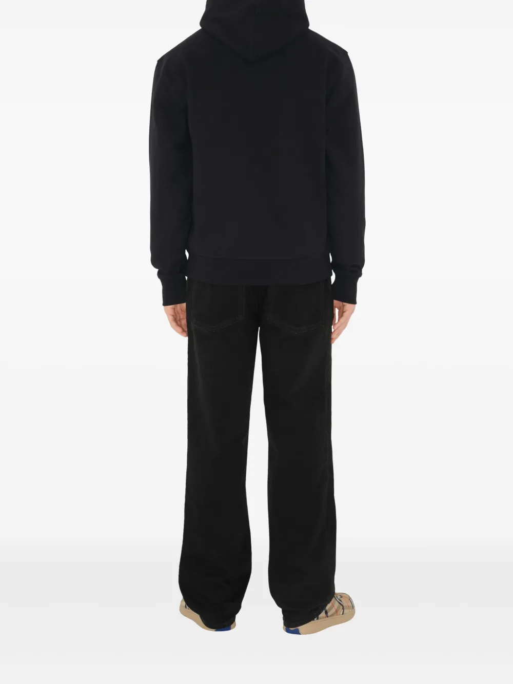 Burberry Geruite katoenen hoodie Zwart