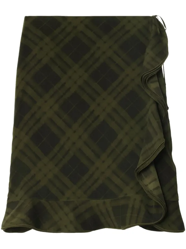 スカート BURBERRY Women Skirts 8081136 Green Burberry check-pattern Wool Skirt | Green | FARFETCH