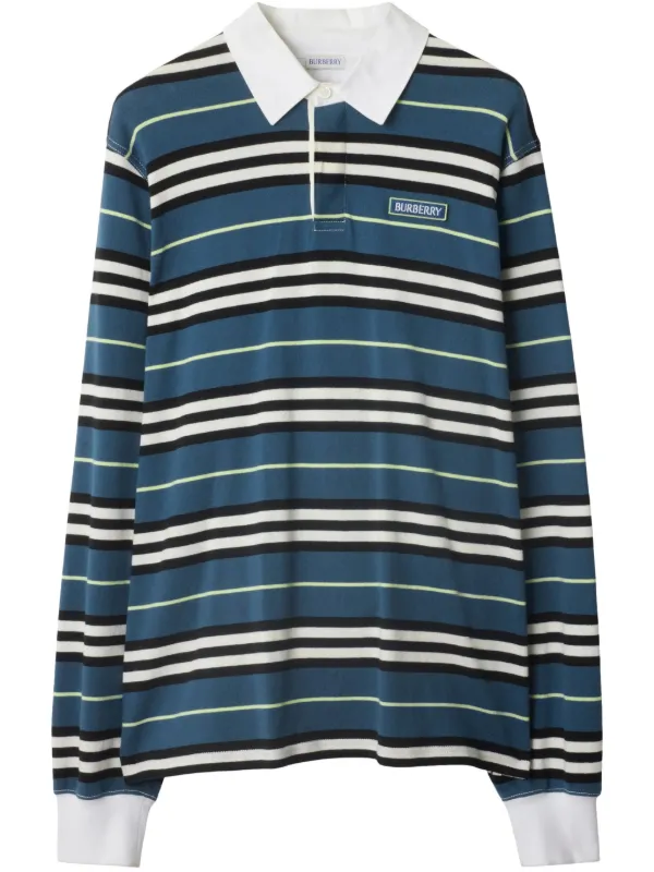 Burberry ストライプ ポロシャツ | ブルー | FARFETCH JP