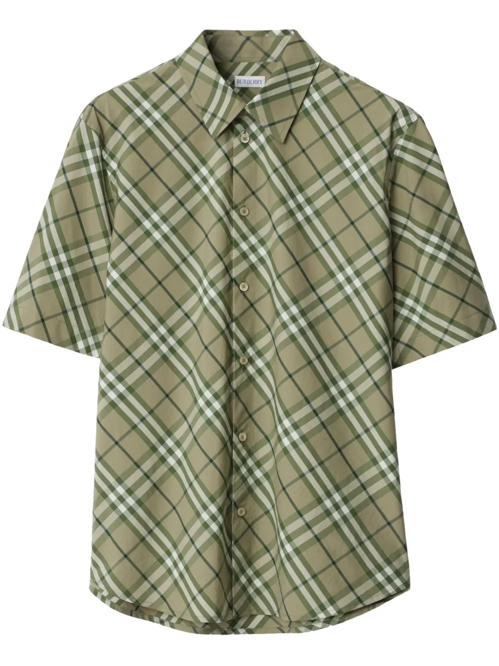 Burberry Check katoenen overhemd Groen