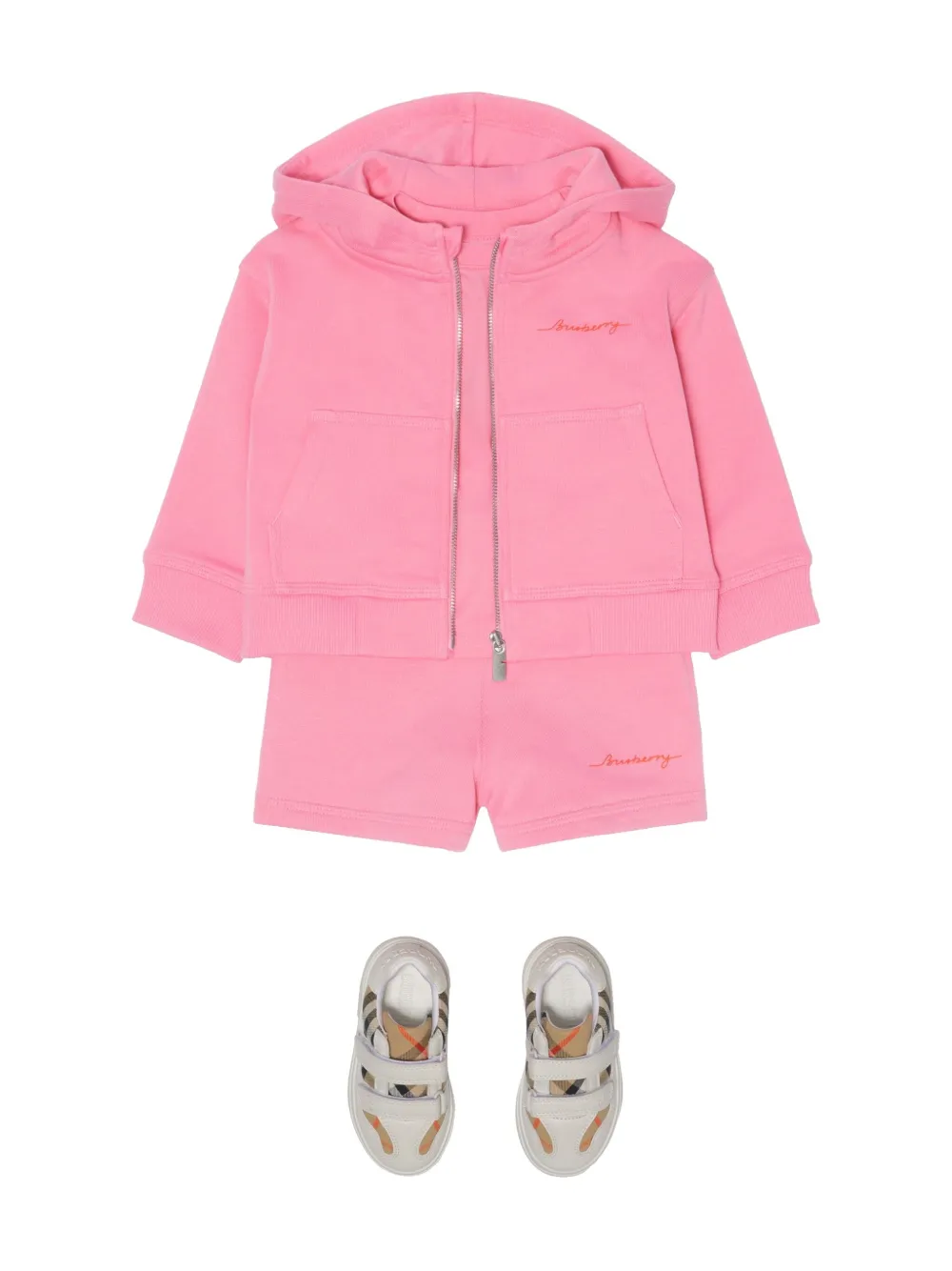 Burberry Kids Katoenen shorts Roze
