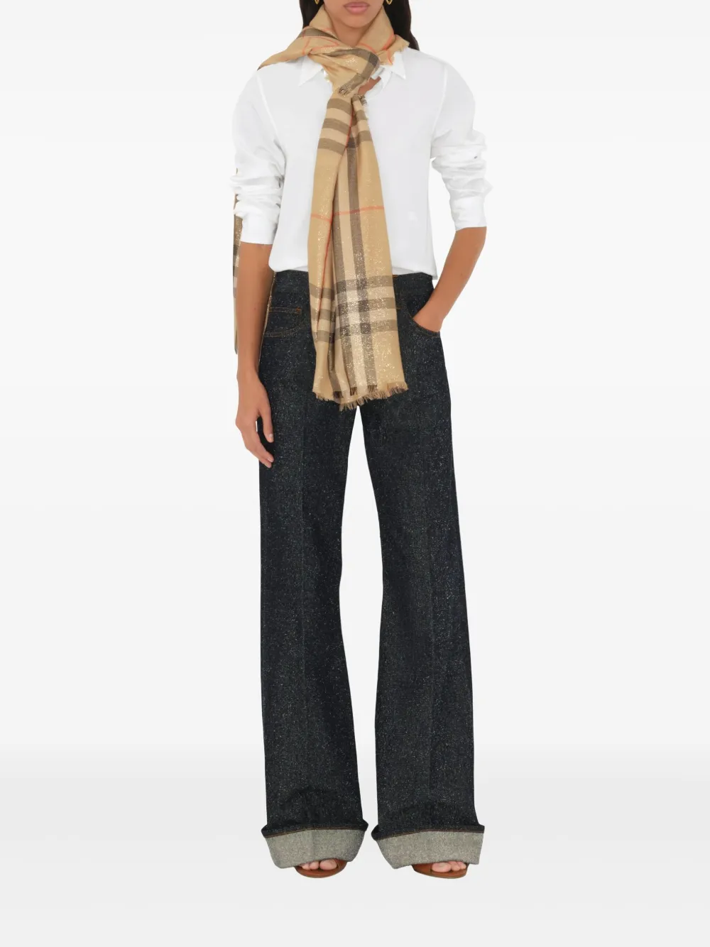 Burberry Metallic Wool scarf - Beige