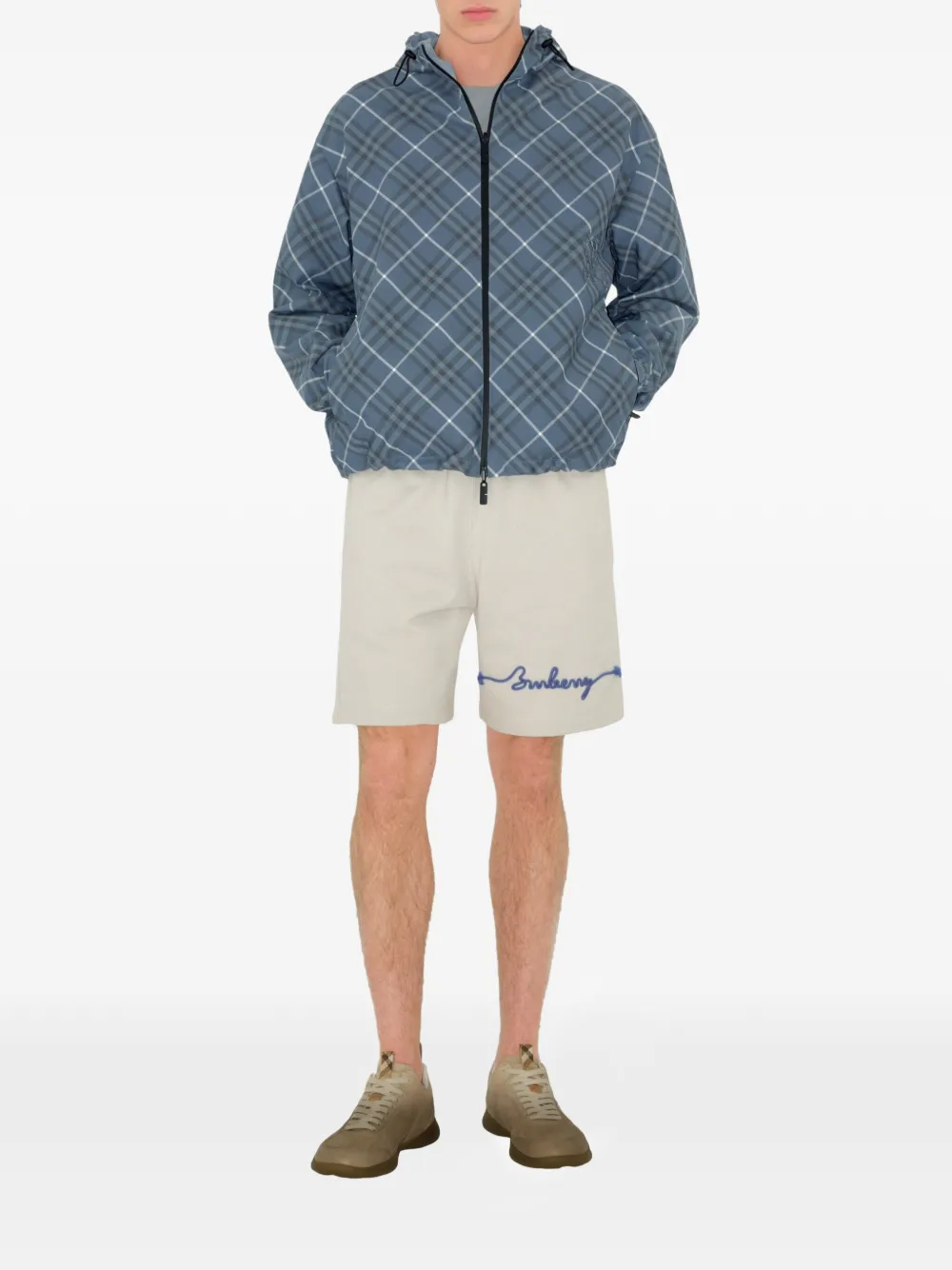 Burberry Katoenen shorts met logo Blauw