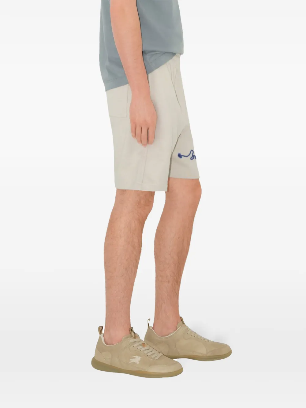 Burberry Katoenen shorts met logo Blauw